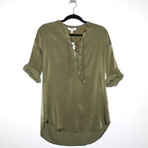 KOTON Crisscross Detail Army Green Top Size Small NWT